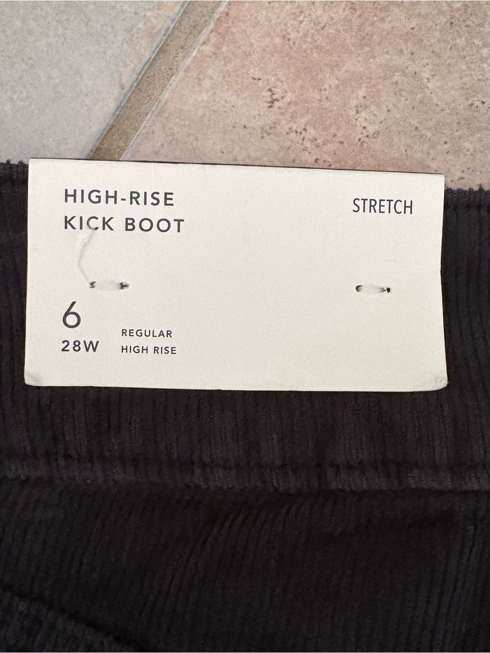American Eagle Black Corduroy Flare Pants High Rise Size 6 Stretch Retro NWT - Picture 9 of 11
